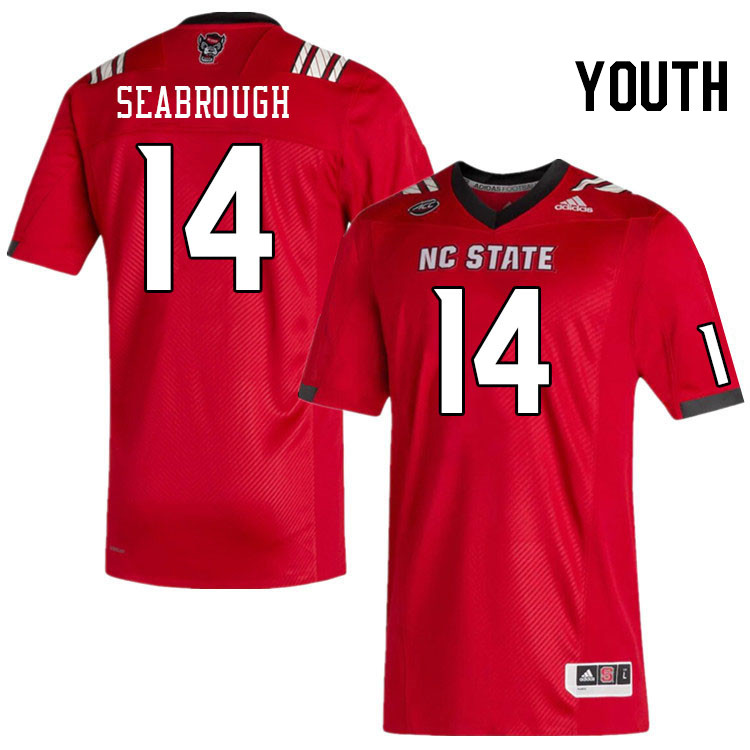Youth #14 Cedd Seabrough North Carolina State Wolfpacks College Football Jerseys Stitched-Red